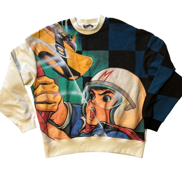 Zara Other - ZARA x SPEED RACER checkered crewneck sweatshirt sz M sweater vtg 80s anime HTf
